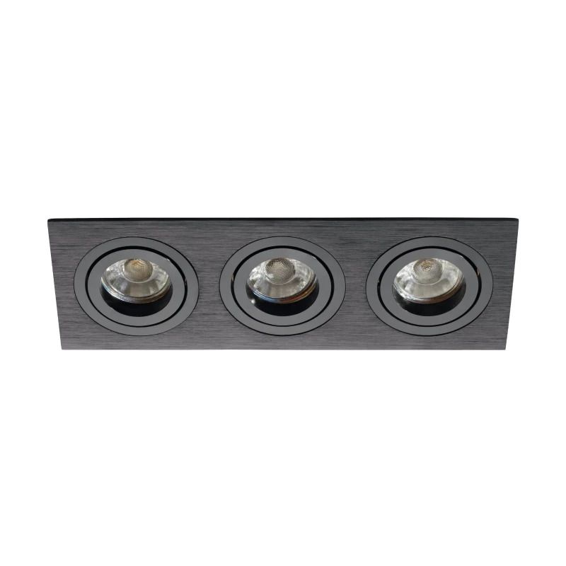 Eglo Inbouwspot Vierkant | 3X GU10 IP20 | Zwart