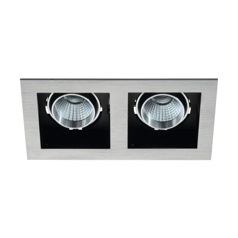 Eglo Inbouwspot | 'BISCARI' LED 2x6,4W 2700K Aluminium | IP20 Ømm