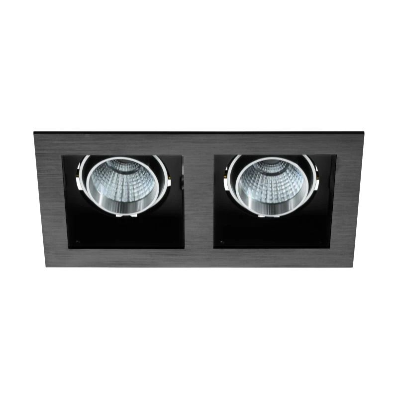 Eglo Inbouwspot | 'BISCARI' LED 2x6,4W 2700K Zwart | IP20 Ømm