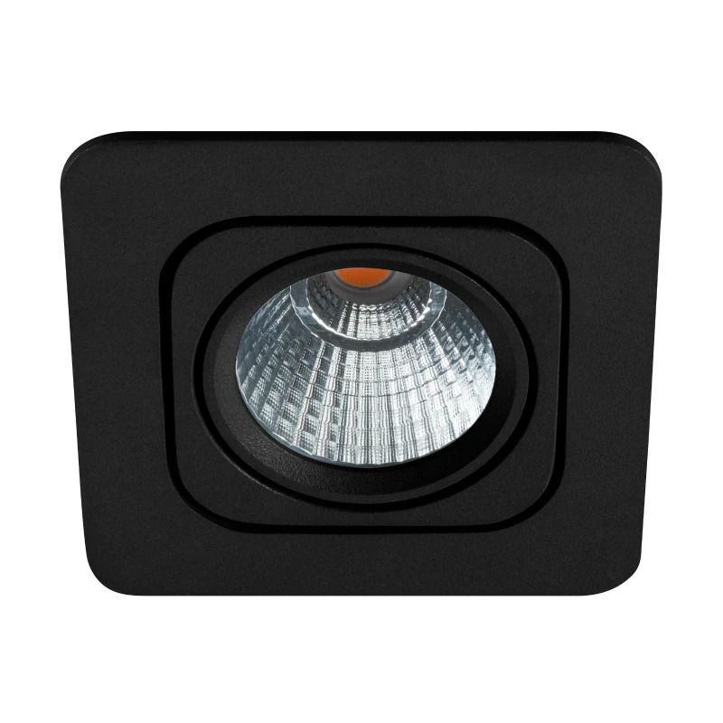Eglo Inbouwspot | 'VASCELLO-P' LED 1x6,4W 2700K Zwart | IP20 Ømm
