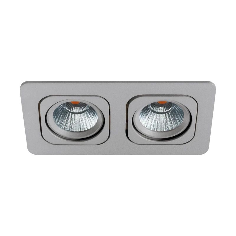 Eglo Inbouwspot | 'VASCELLO-P' LED 2x6,4W 2700K Zilvergrijs | IP20 Ømm