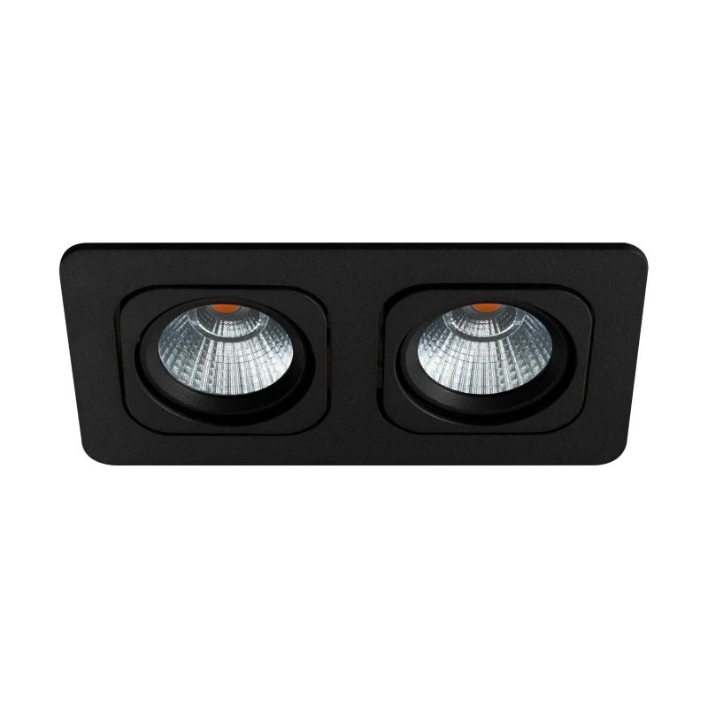 Eglo Inbouwspot | 'VASCELLO-P' LED 2x6,4W 2700K Zwart | IP20 Ømm