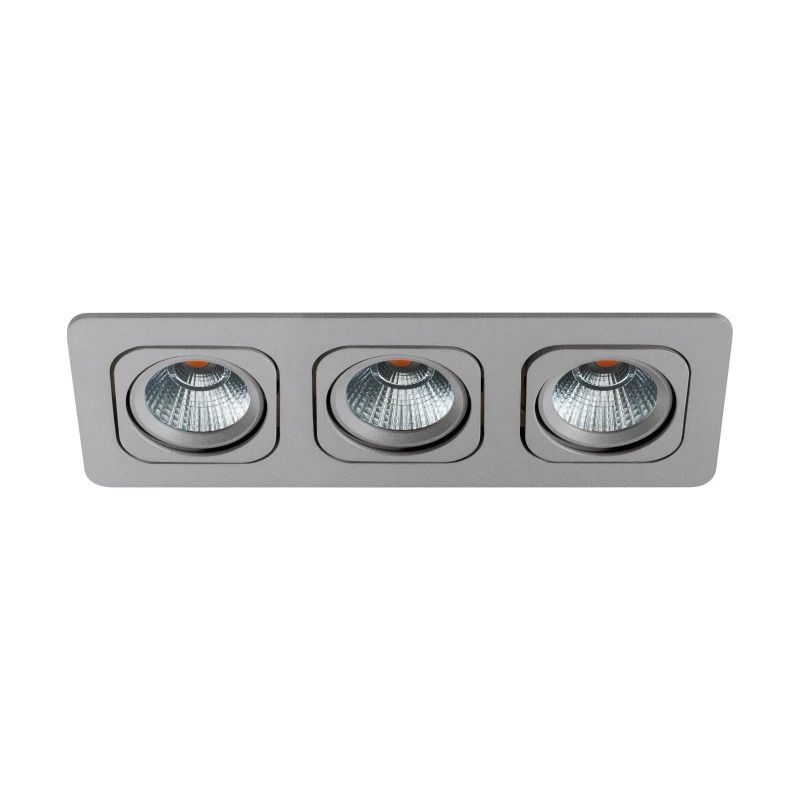 Eglo Inbouwspot | 'VASCELLO-P' LED 3x6,4W 3000K Zilvergrijs | IP20 Ømm