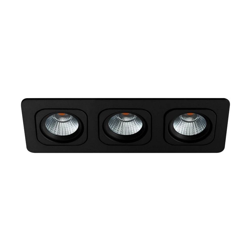 Eglo Inbouwspot | 'VASCELLO-P' LED 3x6,4W 4000K Zwart | IP20 Ømm