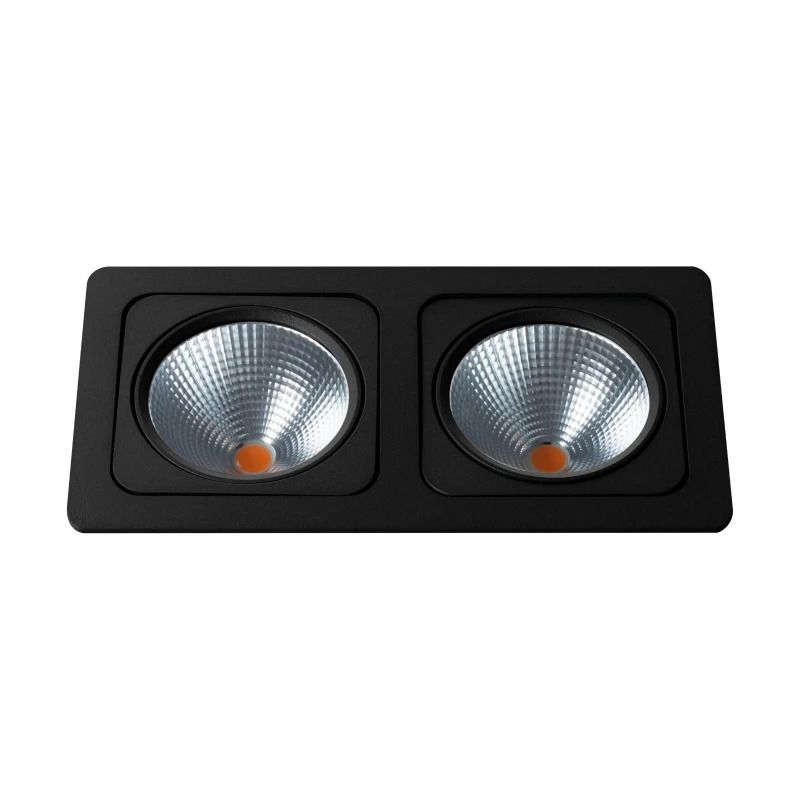 Eglo Inbouwspot | 'VASCELLO-G' LED 2x21W 2700K Zwart | IP20 Ømm