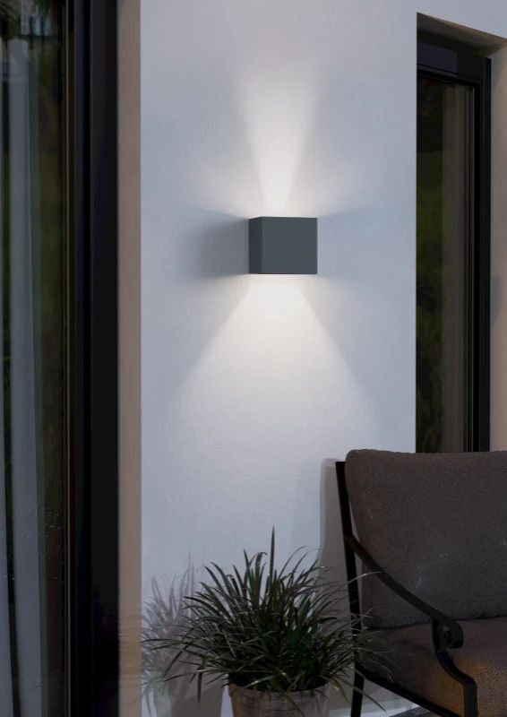 Eglo Buitenlamp wand LED up/down CALPINO PRO 3000K Antraciet 6.6W IP54