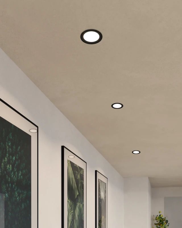 Eglo Inbouwspot | 'TREVIGLIO' LED Ø190 4000K zwart | IP44