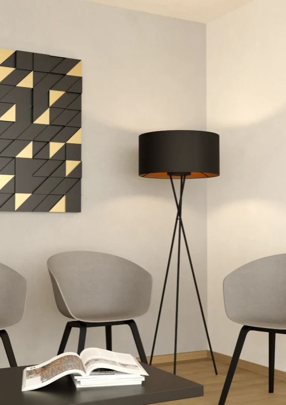 Eglo Vloerlamp | FONDACHELLI | zwart/koper 60W