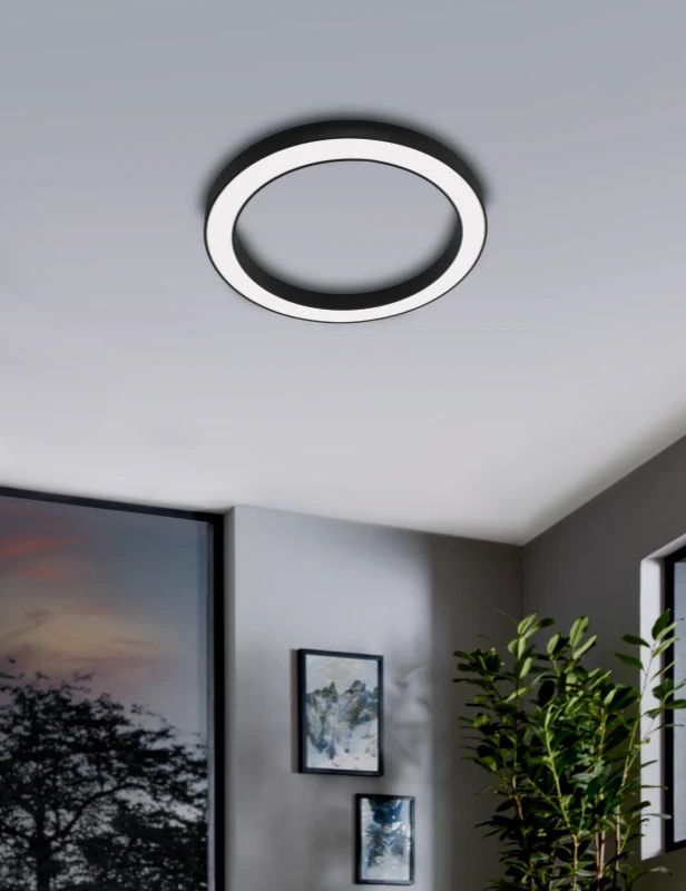 Eglo Wand/Plafondlamp | PASTRENGO 2 | LED Ø500 4000K zwart 29W IP20