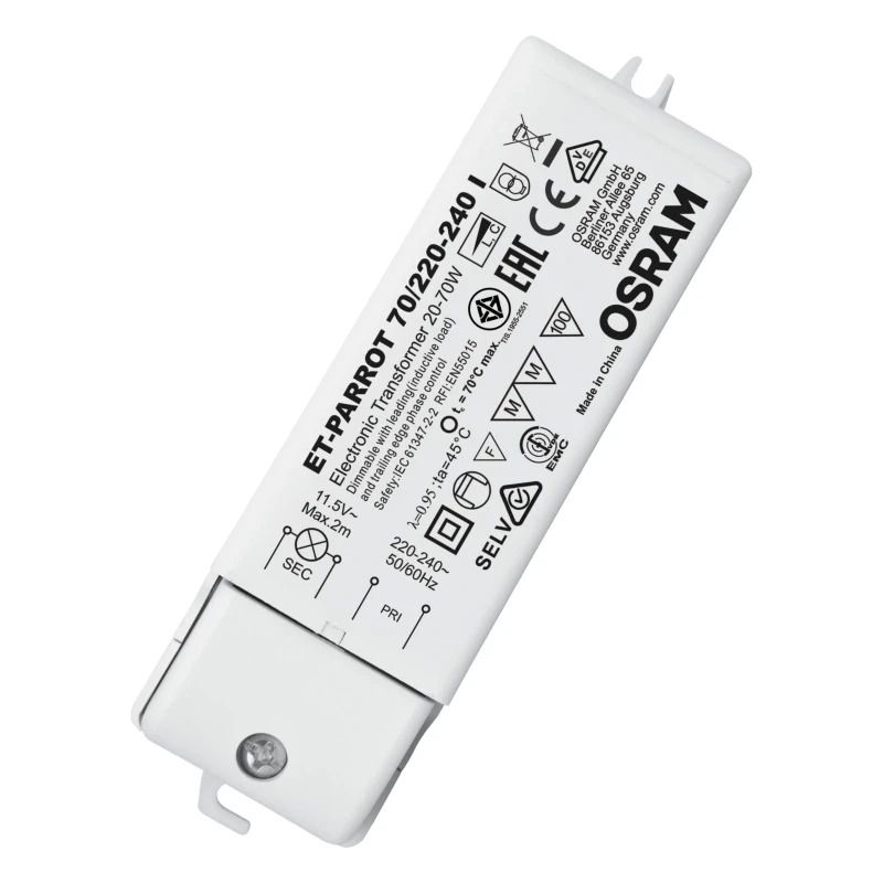 Osram ET-PARROT Transformator | 20W/70W 12V/240V | Dimbaar IP20