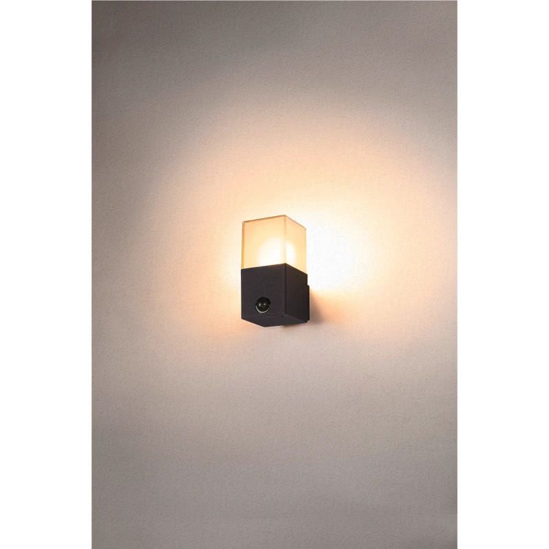 SLV LED Wandlamp | 1X E27 Max 11W | IP44 Dimbaar Sensor | GRAFIT