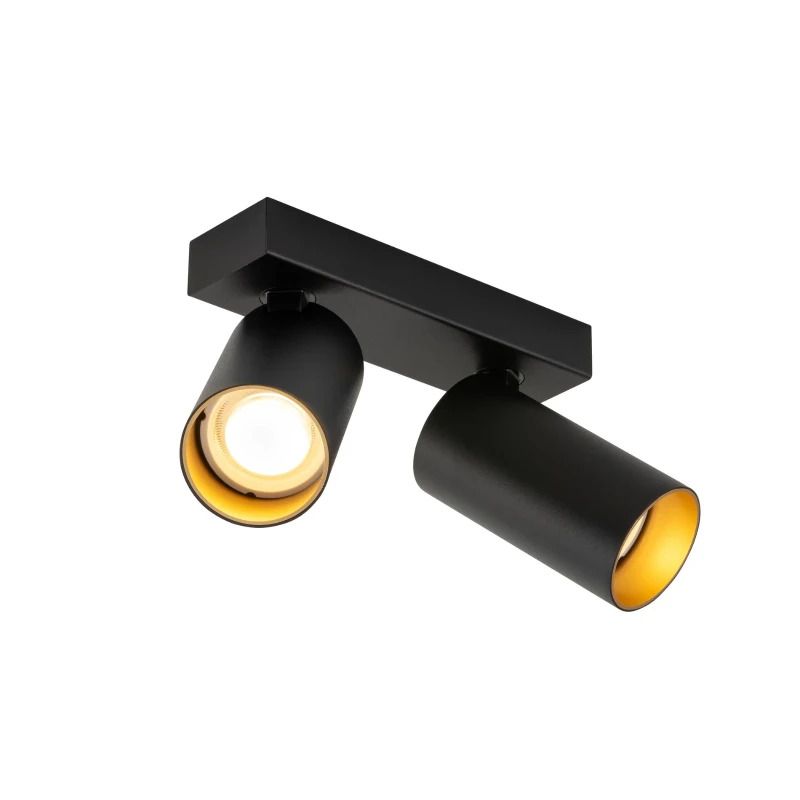 SLV LED Plafondlamp | 2X GU10 Max 10W  | IP20 Dimbaar Zwart | KAMI