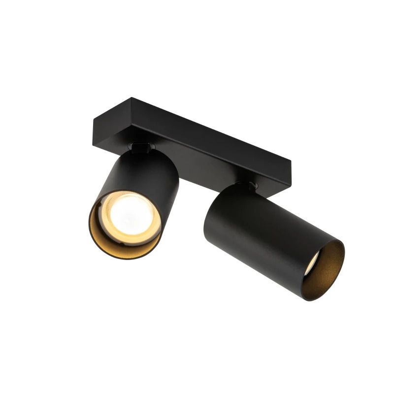 SLV LED Plafondlamp | 2X GU10 Max 10W  | IP20 Dimbaar Zwart | KAMI