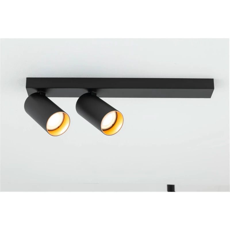 SLV LED Plafondlamp | 2X GU10 Max 10W  | IP20 Dimbaar Zwart | KAMI