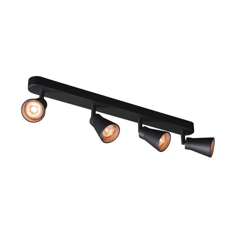 SLV LED Plafond- Wandlamp | 4X GU10 Max 50W  | IP20 Dimbaar Zwart | AVO