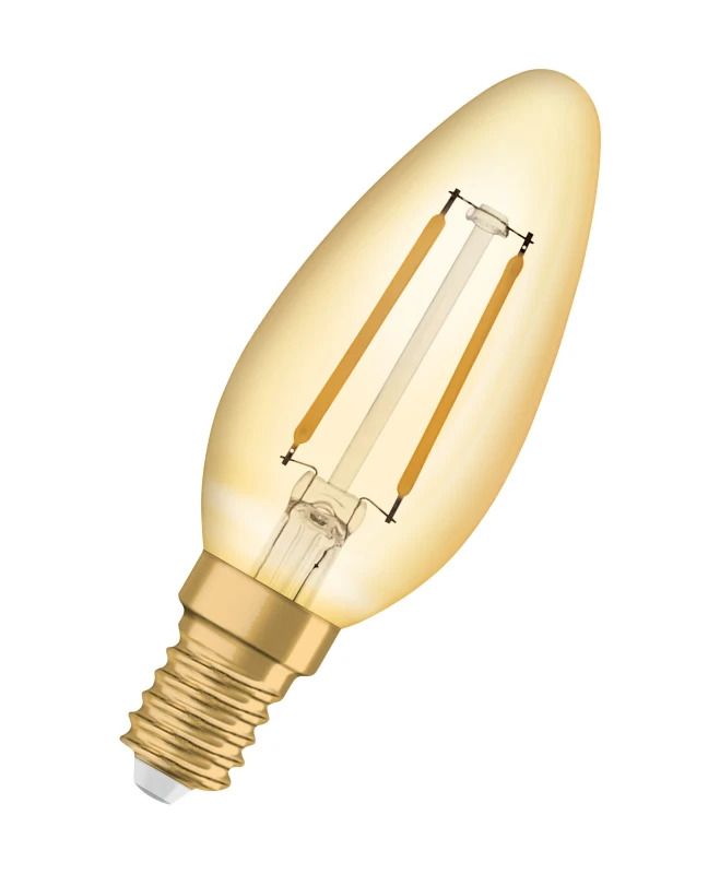 6x Osram E14 LED Kaarslamp | 1.5W Goud 2400K 220V 824 120Lm | 300° Ø35mm