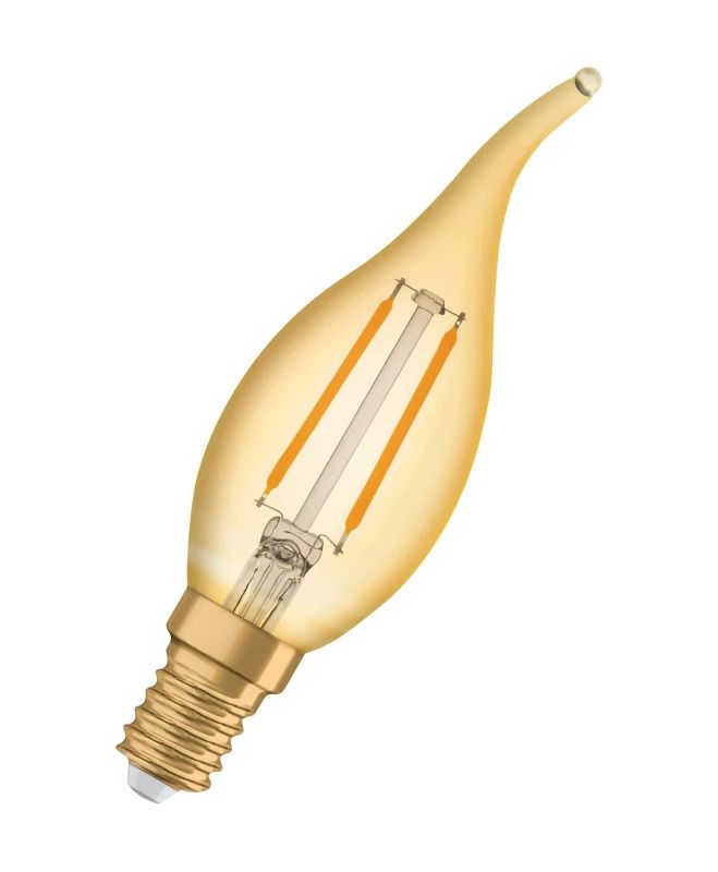 10x Osram E14 LED Kaarslamp | 1.5W Goud 2400K 220V/240V 824 120Lm | 300° Ø35mm