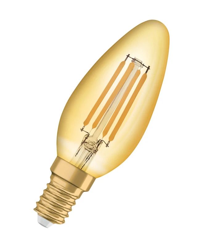 6x Osram E14 LED Kaarslamp | 4W Goud 2400K 220V 824 410Lm | 300° Ø35mm