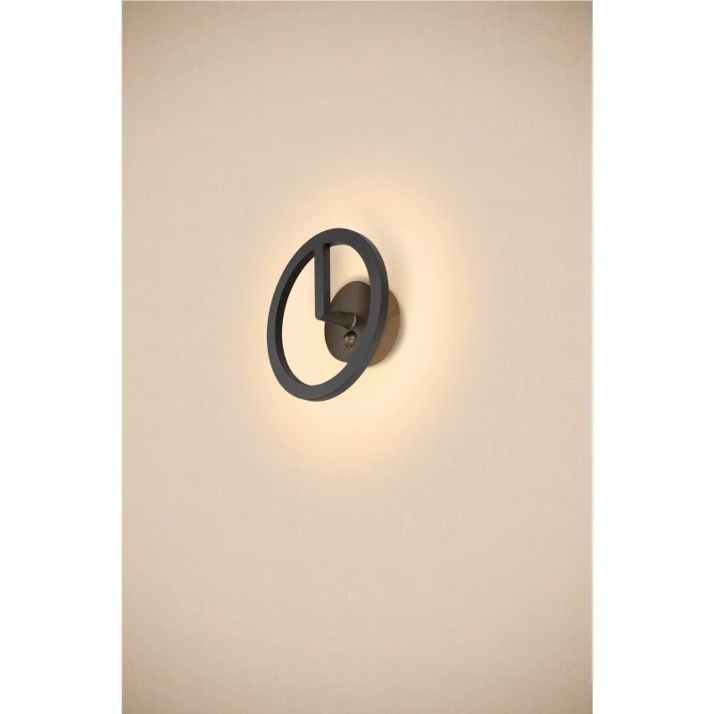 SLV LED Wandlamp | 10W 3000K 950lm 830 | IP54 Sensor Zwart | RING