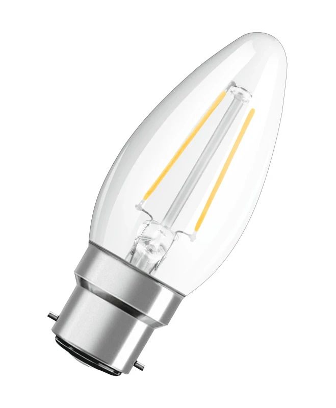 10x Osram B22d LED Kaarslamp | 2.5W 2700K 220V 827 250Lm | 300° Ø35mm