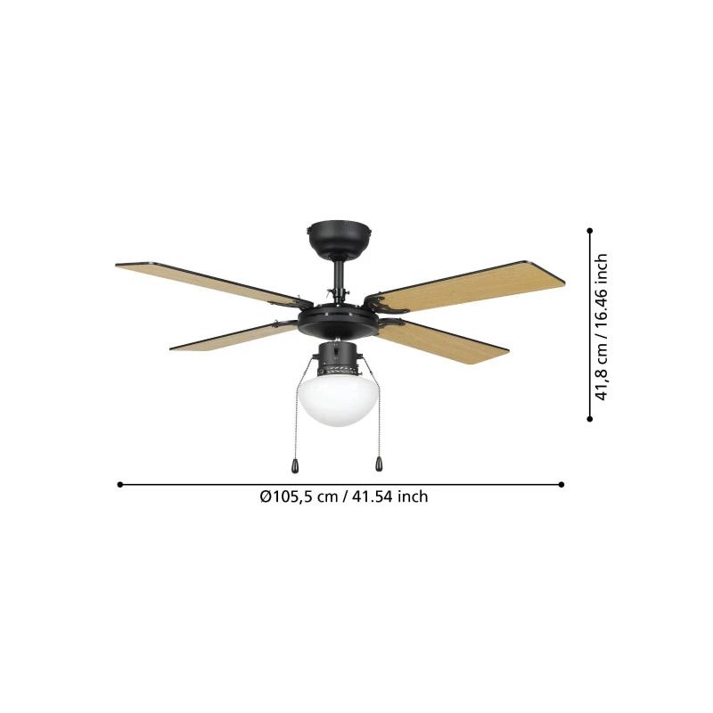Plafondventilator Eglo Fortaleza | 106.6cm | Indoor | zwart-mat