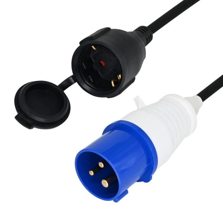 Campingstekker | Schuko Contrastekker naar CEE Stekker | 40cm IP44