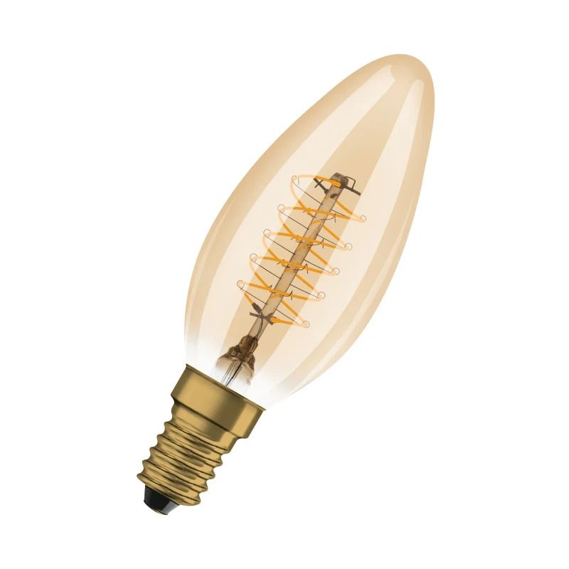 Osram E14 LED Kaarslamp | 3.4W Goud 2200K 220V/240V 822 250Lm | 320° Ø35mm Dimbaar