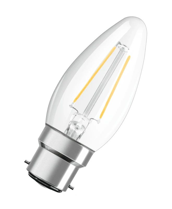Osram B22d LED Kaarslamp | 2.5W 2700K 220V 827 250Lm | 300° Ø35mm
