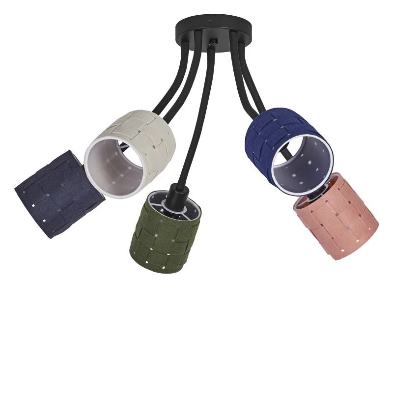 Ledvance LED Armatuur E14 | Decor Felt Weaving Cans Ceiling 5XE14 Multicolor