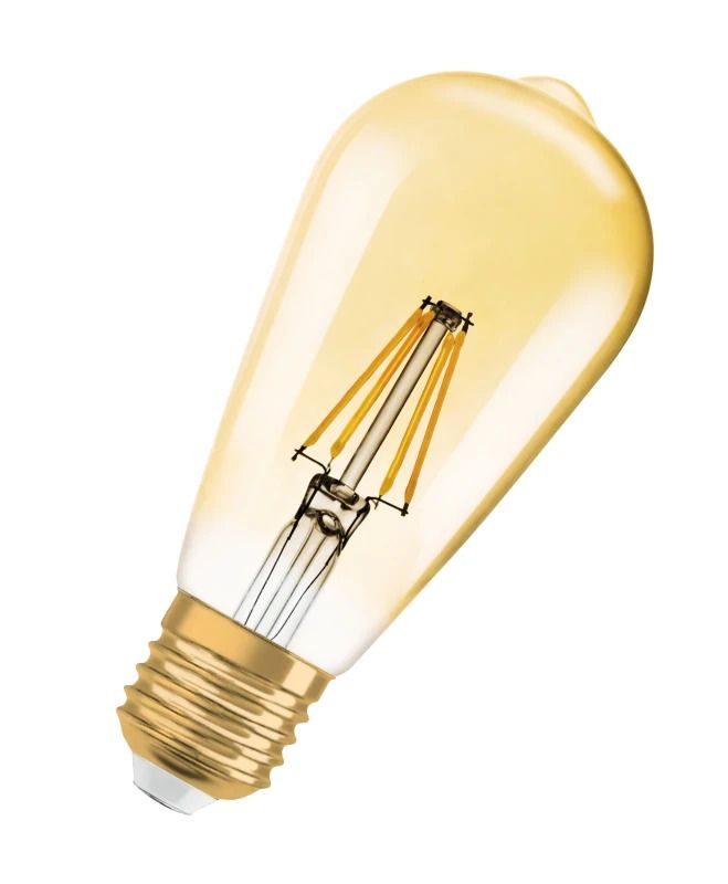 Osram E27 LED Edison Lamp | 6.5W Goud 2400K 220V/240V 824 725Lm | 300° Dimbaar