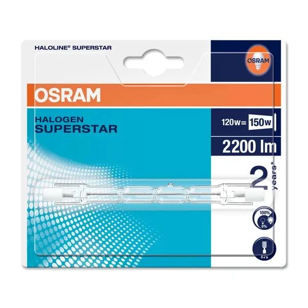 Osram R7s Halogeen Buislamp | 120W 2245lm 3000K 220V/240V 118mm | Dimbaar