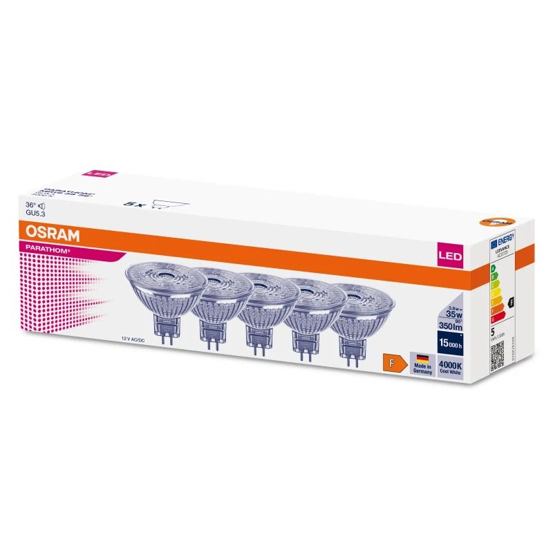 Osram 5X GU5.3 LED Lamp | 3.8W 4000K 12V 840 350Lm | 36° Ø51mm