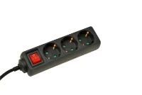 VB Extend Stekkerdoos | TCD 3V + RA 1,5 meter 3x1.5mm² zwart + schakelaar
