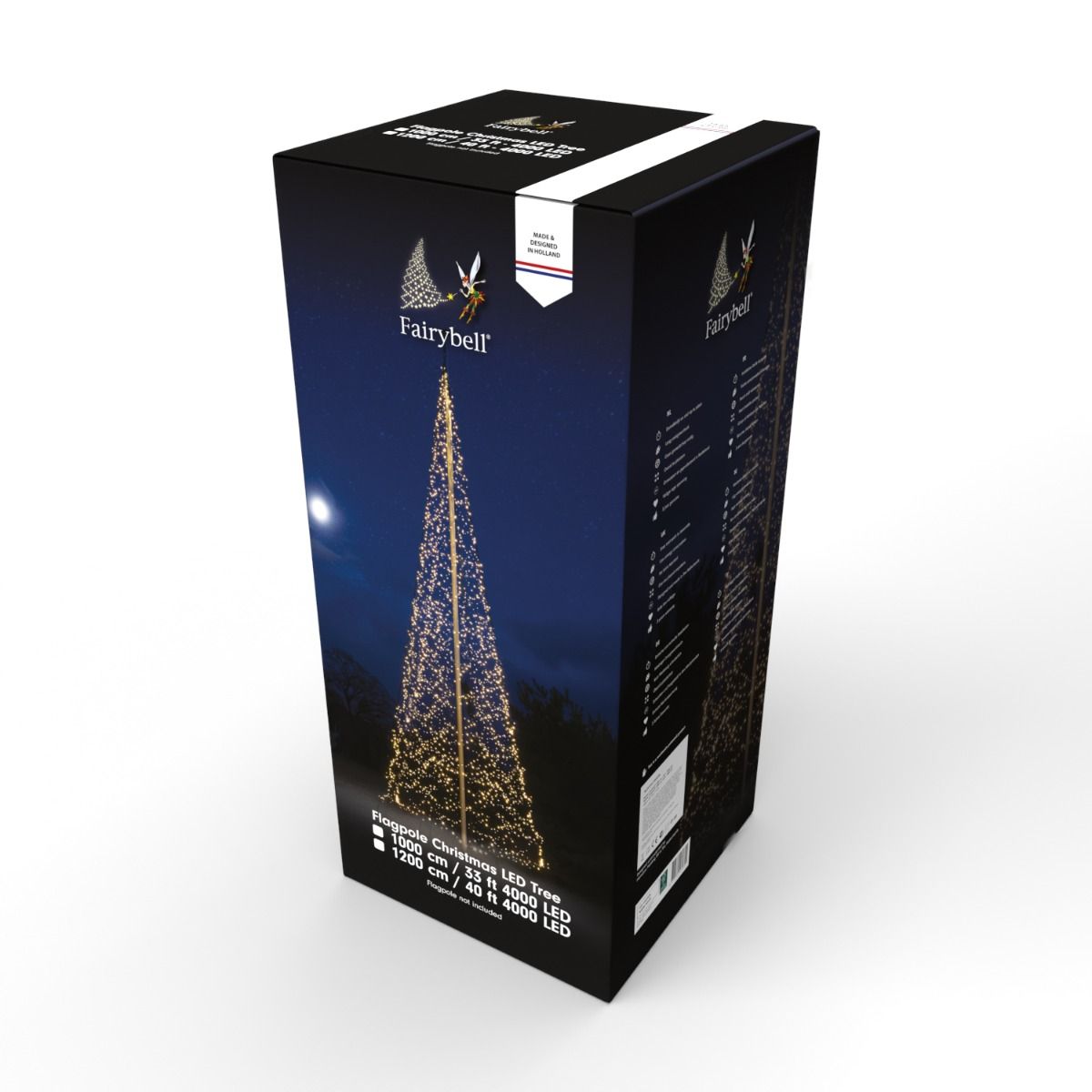 Fairybell Buitenkerstboom | 1000cm 4000 LEDs | Warm Wit | Exclusief Mast