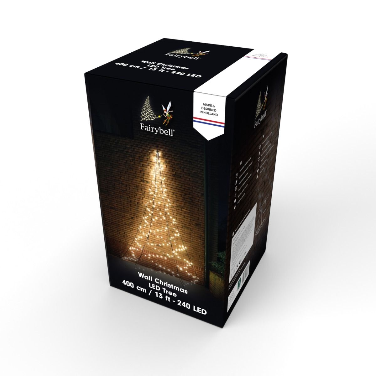 Fairybell Muurkerstboom | 400cm 240 LEDs | Warm wit