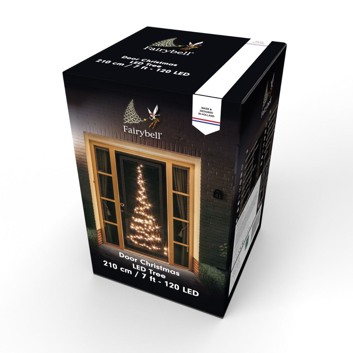Fairybell Deurkerstboom | 210cm 120 LEDs | Warm Wit
