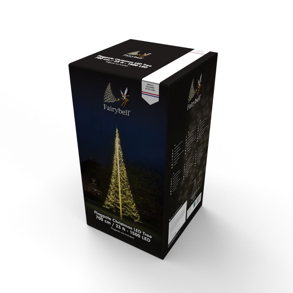Fairybell Buitenkerstboom | 700cm 1500 LEDs | Warm Wit | Exclusief Mast