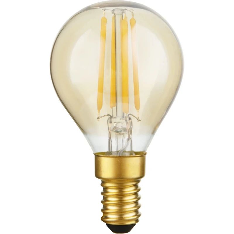 SPL E14 LED Kogellamp | 3W Goud 2200K 220V/240V 922 | 360° Dimbaar