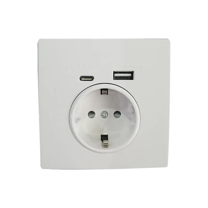 ELP Wandcontactdoos | met usb-a & usb-c aansluiting wit