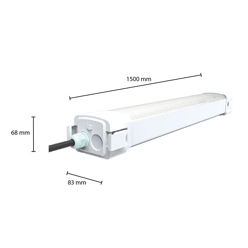 ELP LED Armatuur Waterdicht 150CM Met Sensor | 60W 5500K | 855 IP65