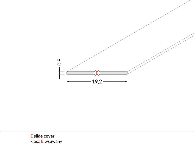 ELP Onderdeel LED-strip | cover schuif 2mt surface 14mm + cabi 12mm