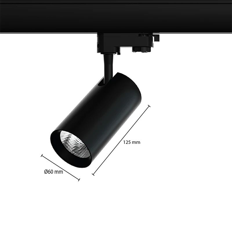 ELP 3-fase LED Railspot Zwart | 7W 3000K 630Lm | 830 IP20