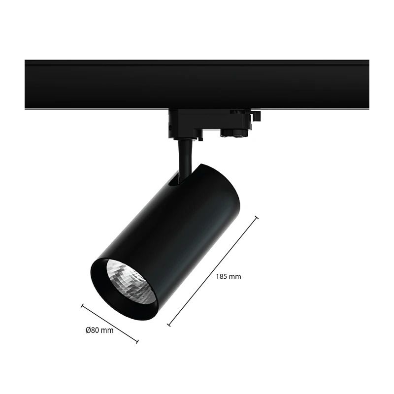 ELP 3-fase LED Railspot Zwart | 20W 3000K 1750Lm | 830 IP20