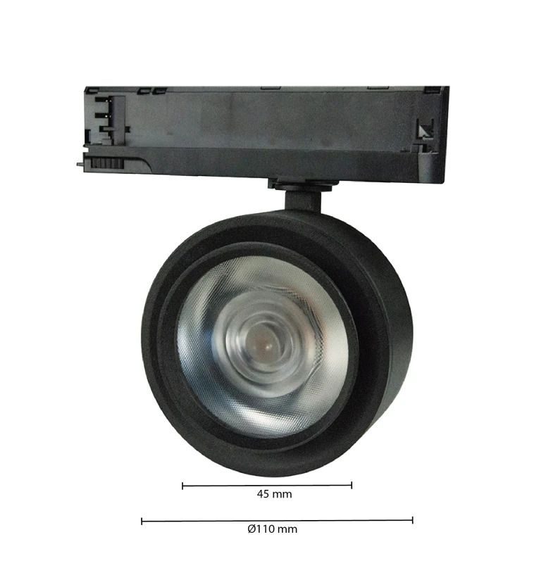 ELP 3-fase LED Railspot Zwart | 30W 3000K 2400Lm | 930 IP22