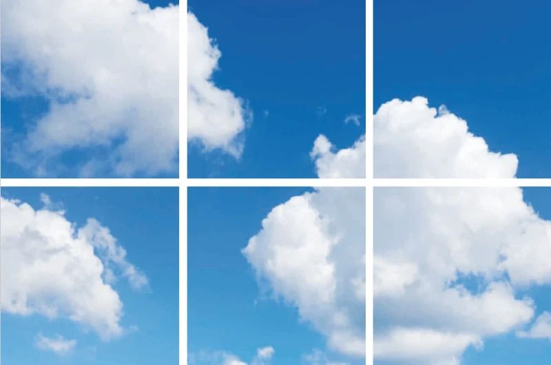 ELP Onderdeel | fotoprint afbeelding wolk | verdeeld over 6 panelen | 595 x 595 mm