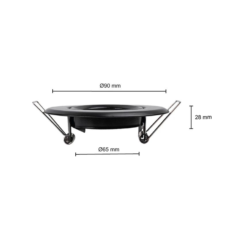 ELP gu10 armatuur | alford | zwart Ø90mm IP22