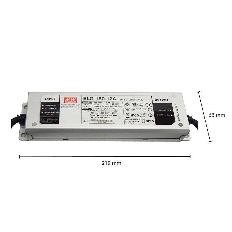 ELP LED Driver | 12v meanwell driver ip65 120w