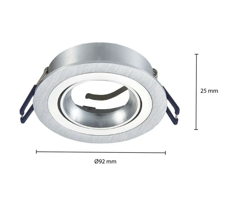 ELP gu10 armatuur metis kantelbaar zilver Ø92mm IP22