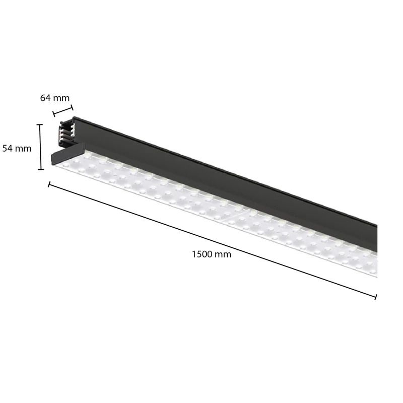 ELP 3-fase LED Railarmatuur Zwart | 60W 5000K 3200Lm/9600Lm | 850 IP20