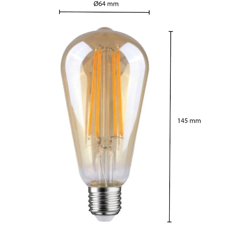 ELP E27 LED Edison Lamp | 6.5W 2700K Amber 813Lm | Dimbaar